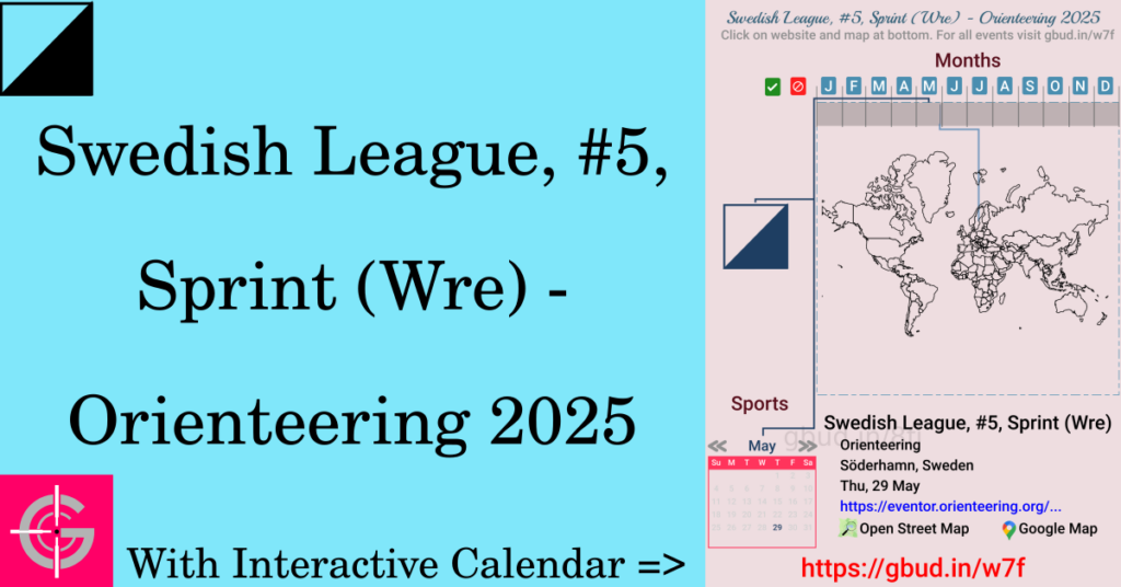 Sport event in 2025, Swedish League, #5, Sprint (Wre) - Orienteering 2025