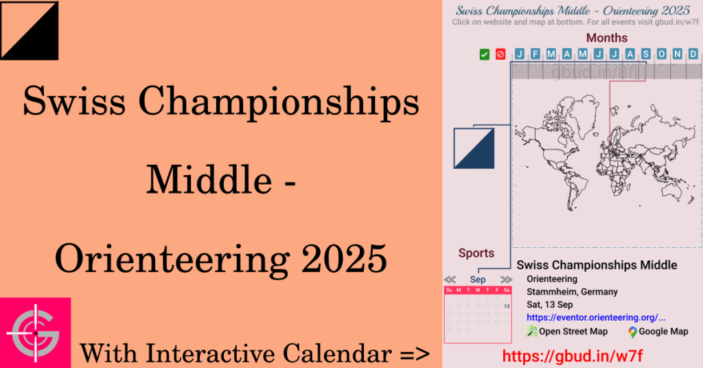 Sport event in 2025, Swiss Championships Middle - Orienteering 2025