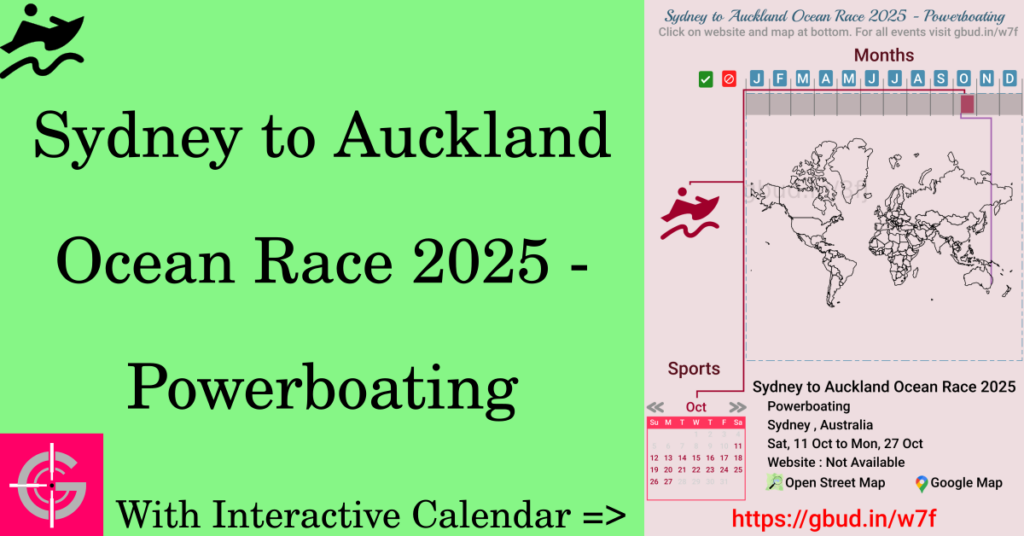 Sport event in 2025, Sydney to Auckland Ocean Race 2025 - Powerboating