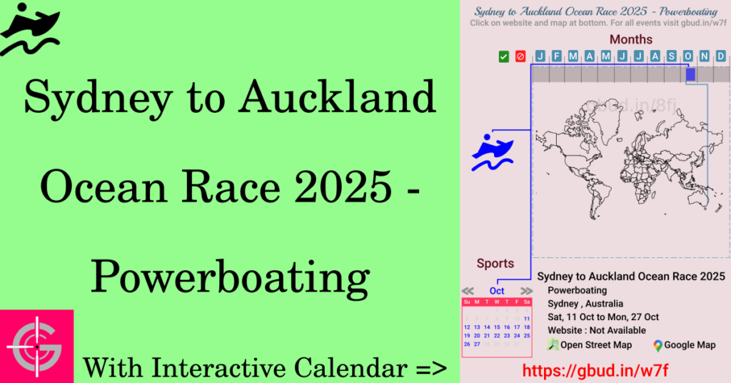 Sport event in 2025, Sydney to Auckland Ocean Race 2025 - Powerboating