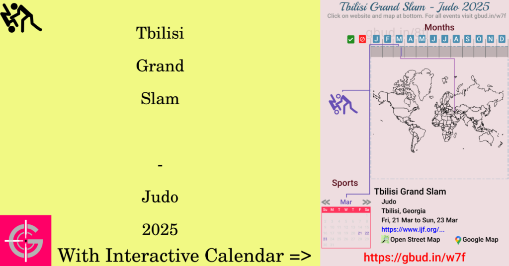 Sport event in 2025, Tbilisi Grand Slam - Judo 2025