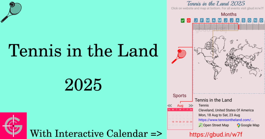 Sport event in 2025, Tennis in the Land 2025