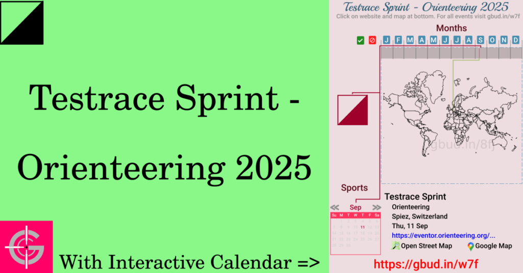 Sport event in 2025, Testrace Sprint - Orienteering 2025