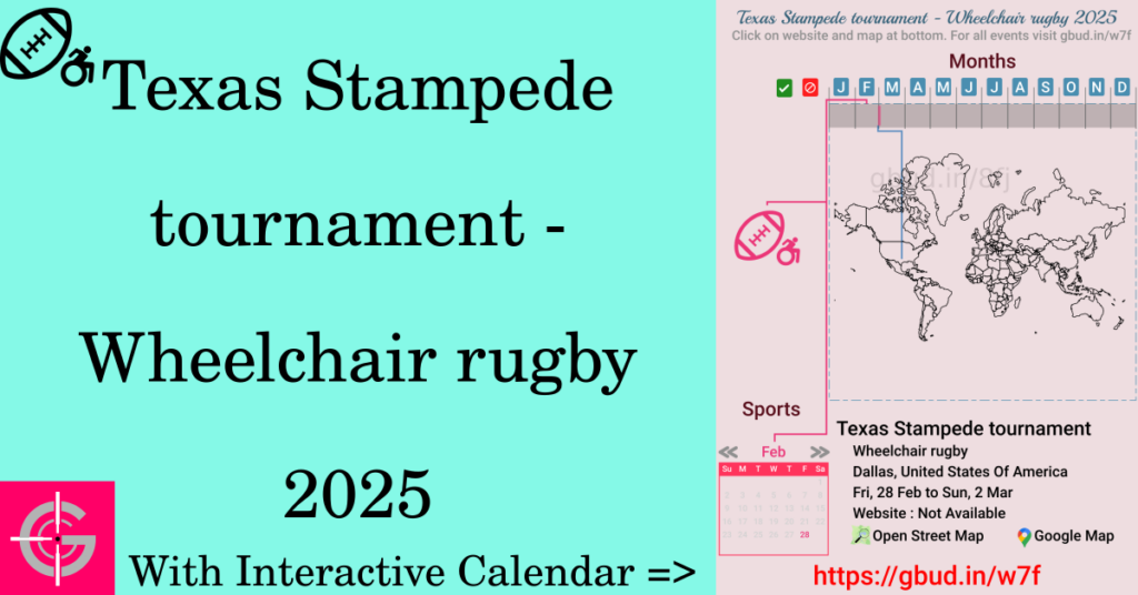 Sport event in 2025, Texas Stampede tournament - Wheelchair rugby 2025