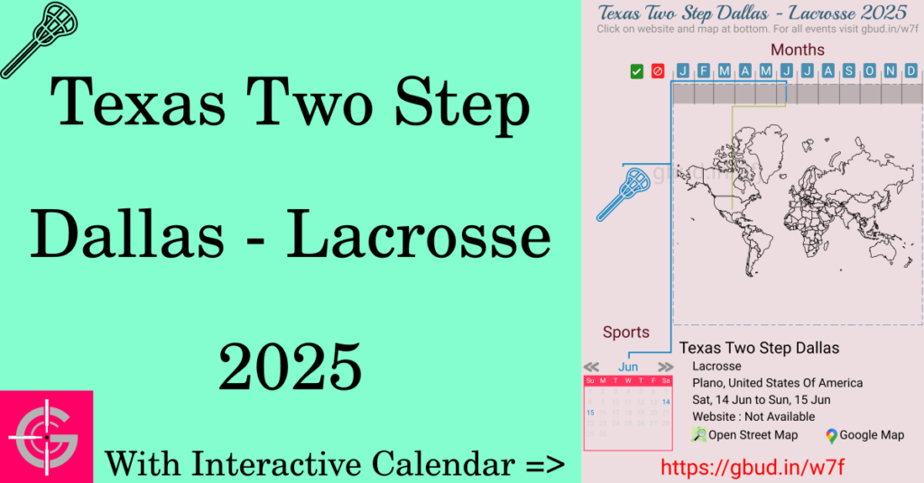 Sport event in 2025, Texas Two Step Dallas - Lacrosse 2025