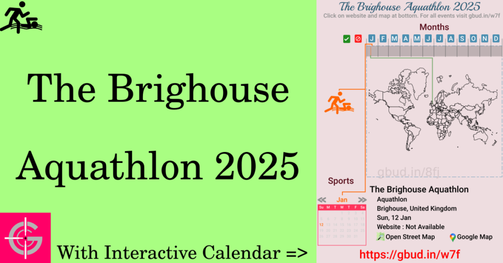 Sport event in 2025, The Brighouse Aquathlon 2025