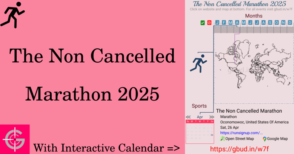 Sport event in 2025, The Non Cancelled Marathon 2025