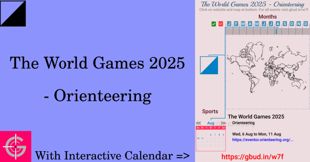 Sport event in 2025, The World Games 2025 - Orienteering