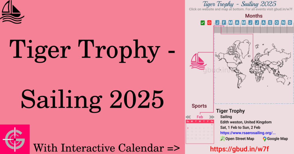 Sport event in 2025, Tiger Trophy - Sailing 2025