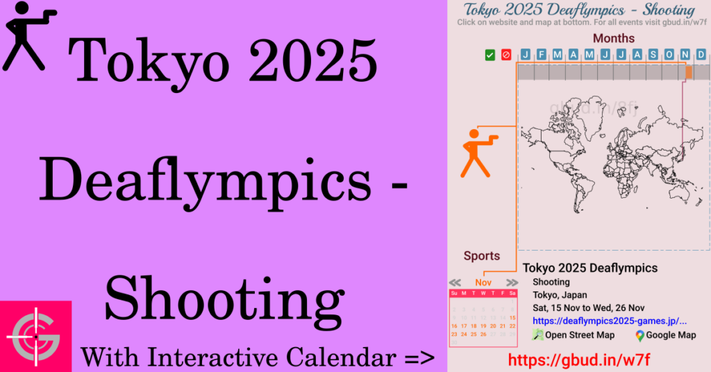 Sport event in 2025, Tokyo 2025 Deaflympics - Shooting