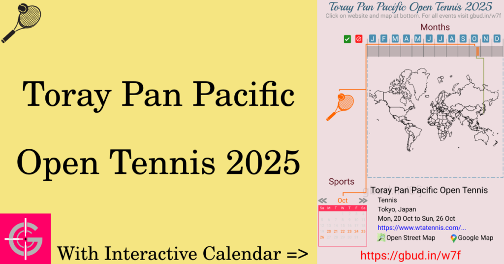 Sport event in 2025, Toray Pan Pacific Open Tennis 2025