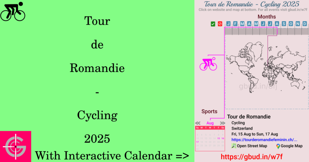 Sport event in 2025, Tour de Romandie - Cycling 2025