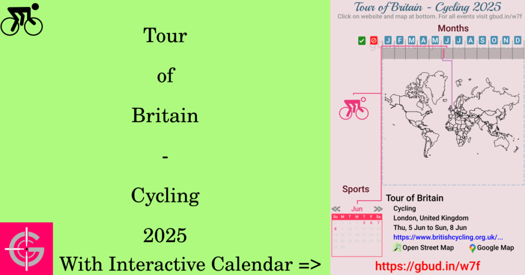 Sport event in 2025, Tour of Britain - Cycling 2025