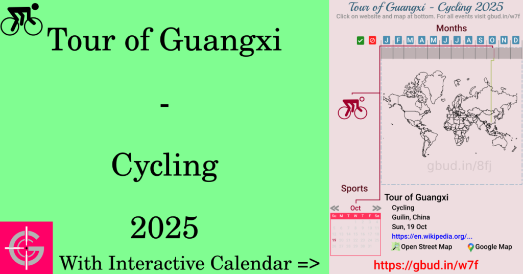 Sport event in 2025, Tour of Guangxi - Cycling 2025