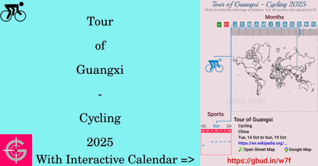 Sport event in 2025, Tour of Guangxi - Cycling 2025