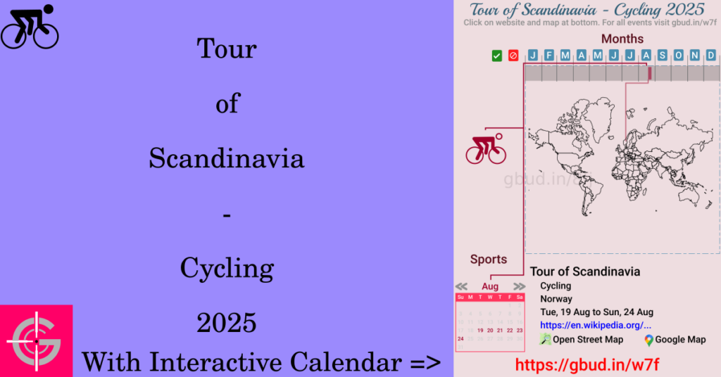 Sport event in 2025, Tour of Scandinavia - Cycling 2025