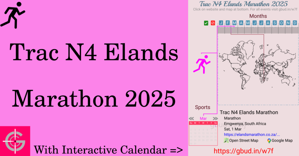 Sport event in 2025, Trac N4 Elands Marathon 2025