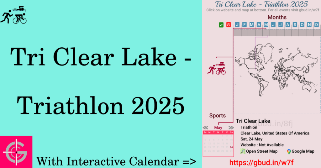 Sport event in 2025, Tri Clear Lake - Triathlon 2025