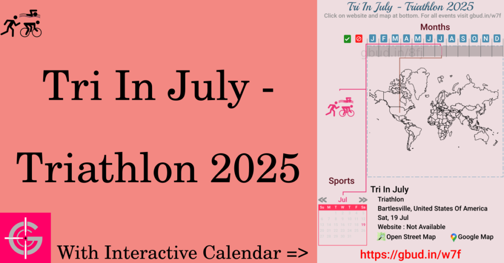 Sport event in 2025, Tri In July - Triathlon 2025