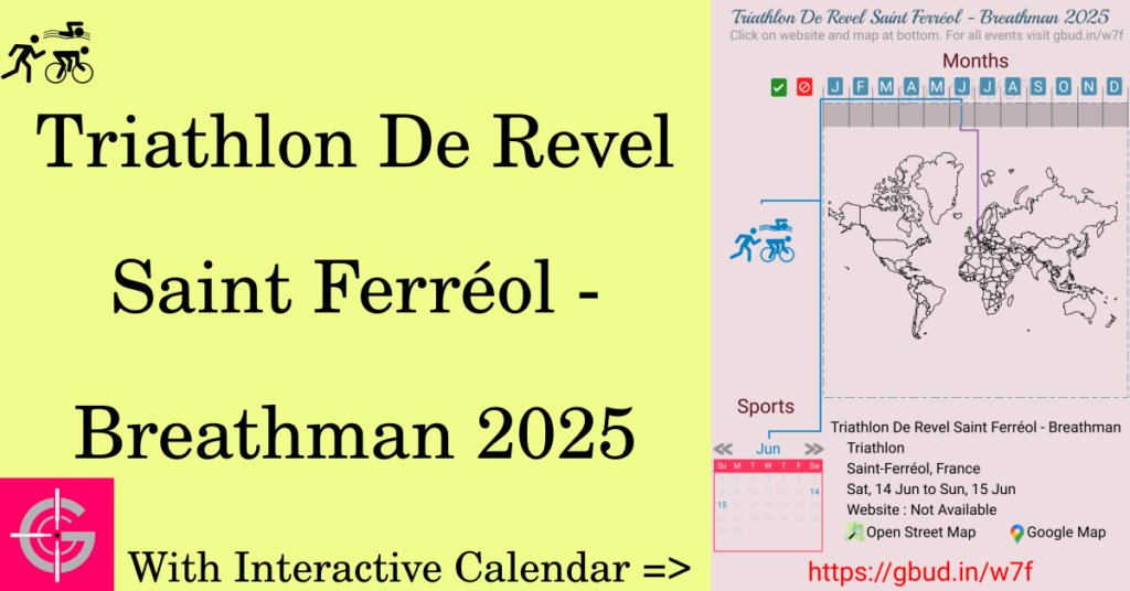 Sport event in 2025, Triathlon De Revel Saint Ferréol - Breathman 2025