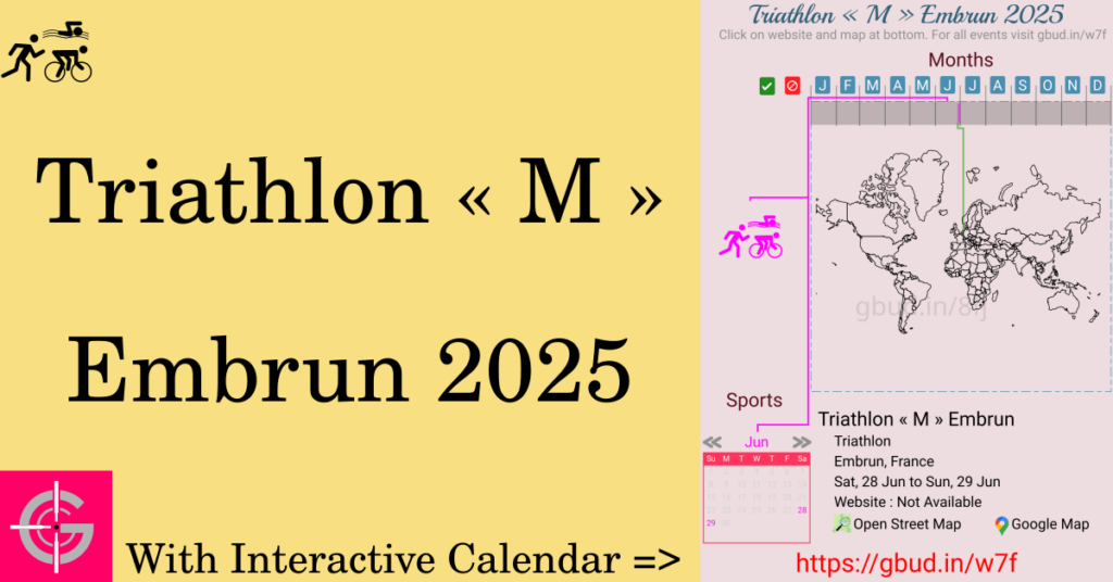 Sport event in 2025, Triathlon « M » Embrun 2025