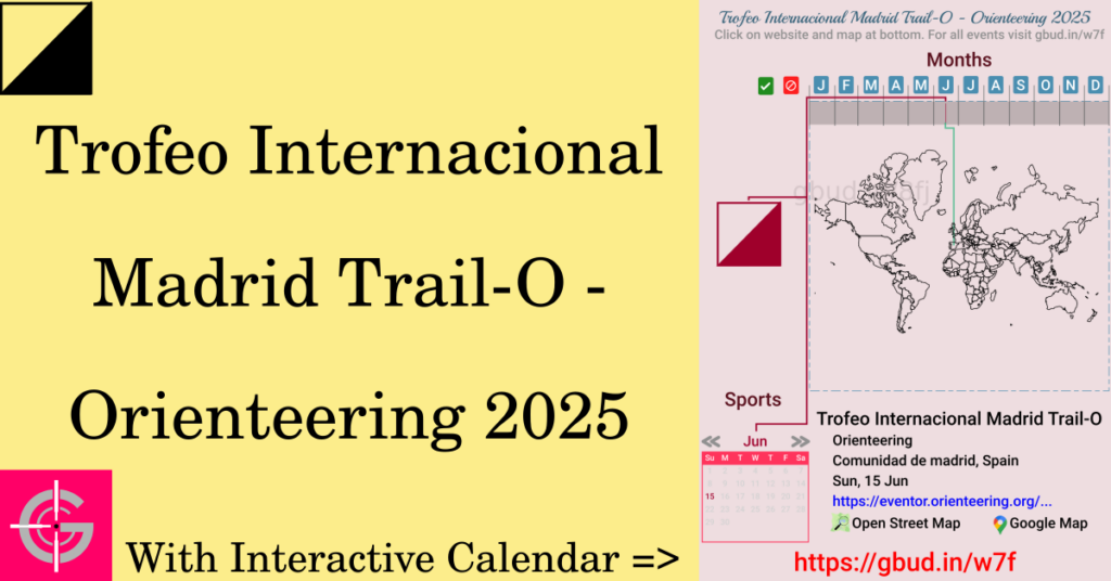 Sport event in 2025, Trofeo Internacional Madrid Trail-O - Orienteering 2025