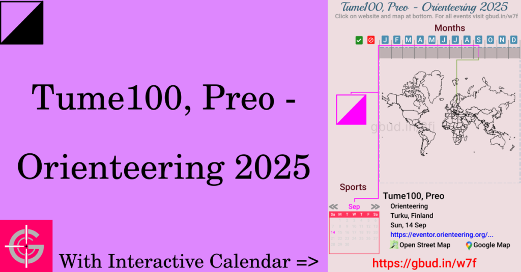 Sport event in 2025, Tume100, Preo - Orienteering 2025