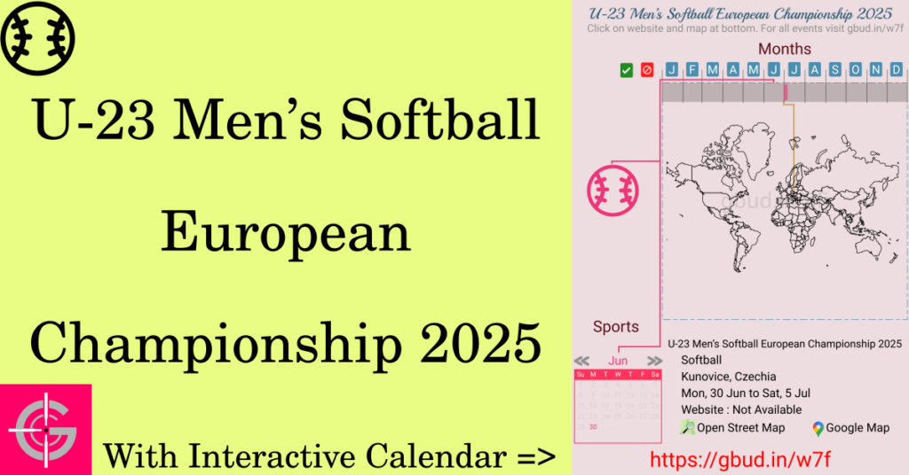 Sport event in 2025, U-23 Men’s Softball European Championship 2025