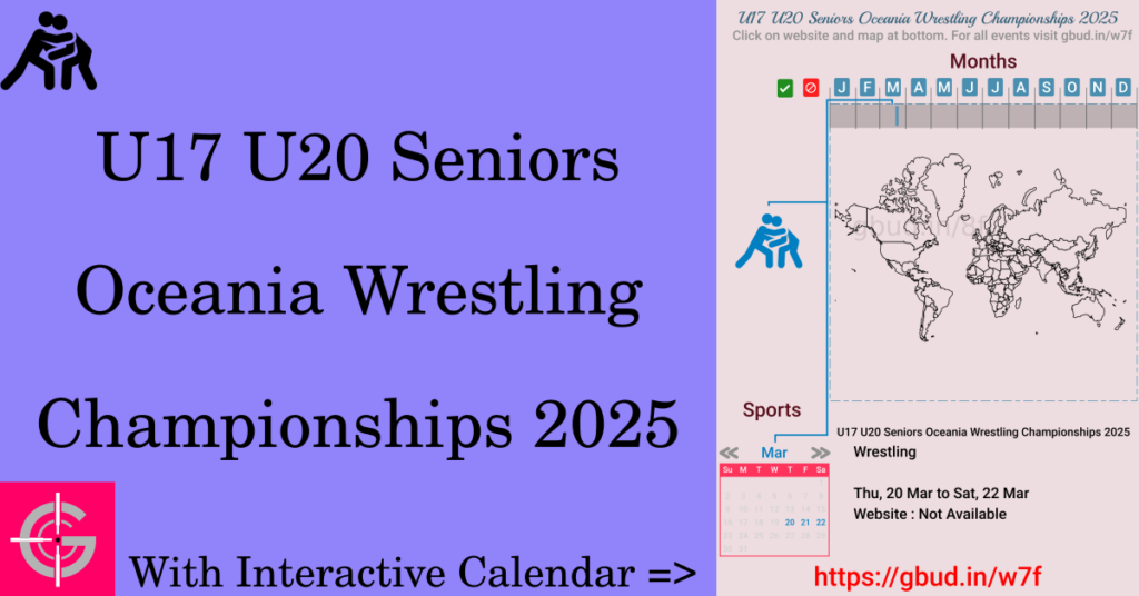 Sport event in 2025, U17 U20 Seniors Oceania Wrestling Championships 2025