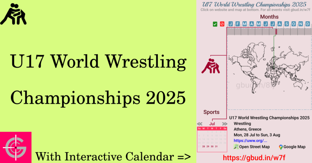 Sport event in 2025, U17 World Wrestling Championships 2025