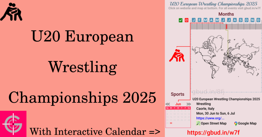 Sport event in 2025, U20 European Wrestling Championships 2025