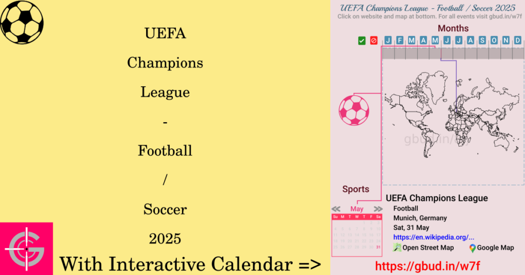 Sport event in 2025, UEFA Champions League - Football / Soccer 2025