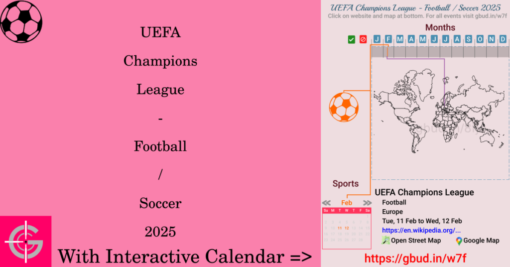 Sport event in 2025, UEFA Champions League - Football / Soccer 2025