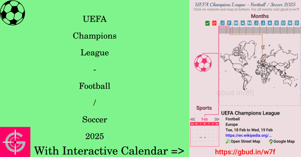 Sport event in 2025, UEFA Champions League - Football / Soccer 2025