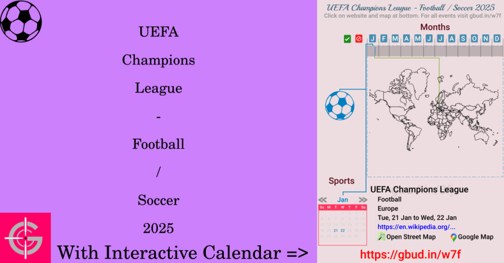 Sport event in 2025, UEFA Champions League - Football / Soccer 2025