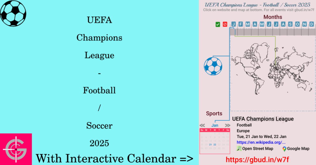 Sport event in 2025, UEFA Champions League - Football / Soccer 2025