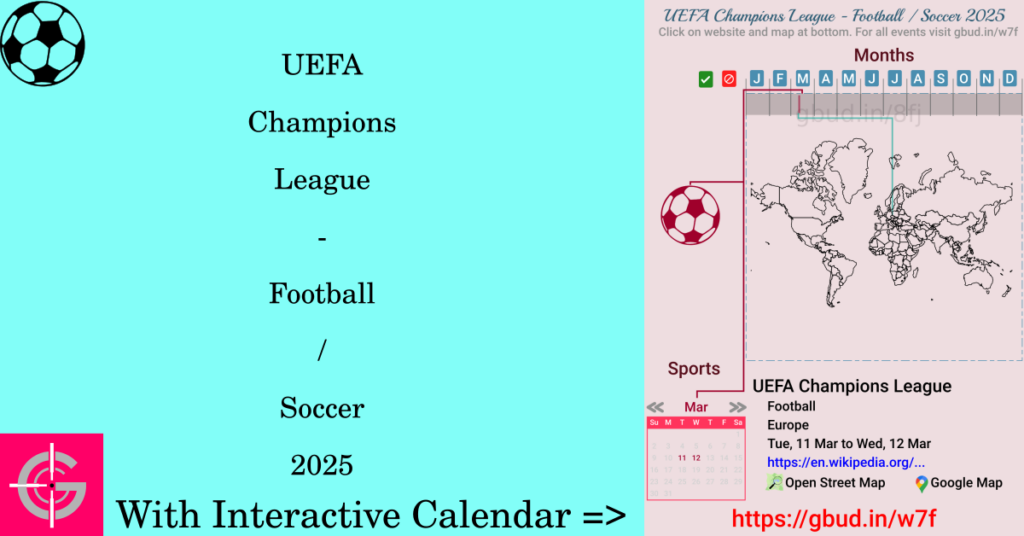 Sport event in 2025, UEFA Champions League - Football / Soccer 2025