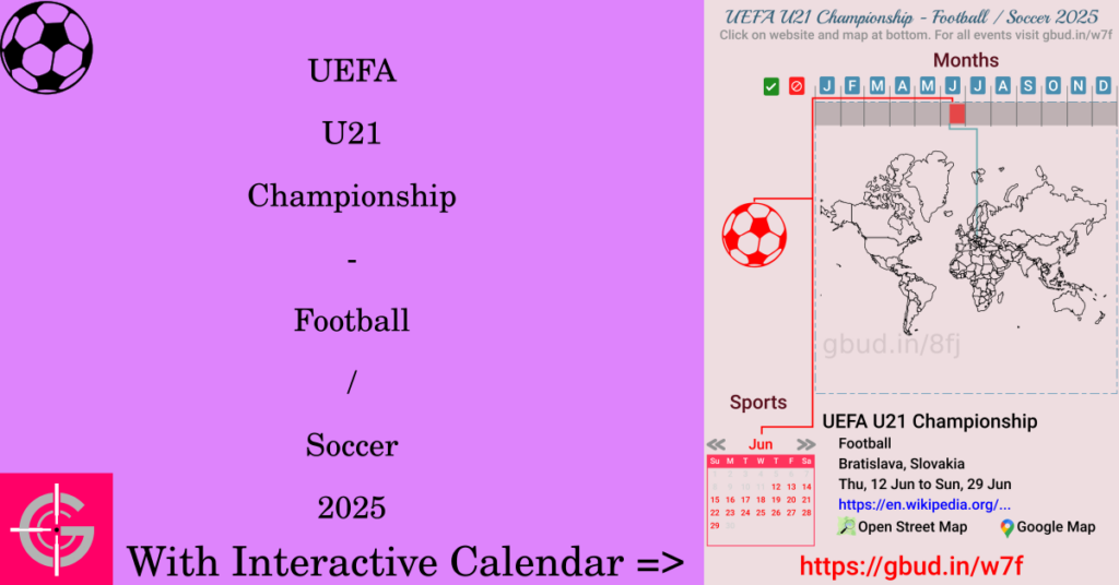 Sport event in 2025, UEFA U21 Championship - Football / Soccer 2025