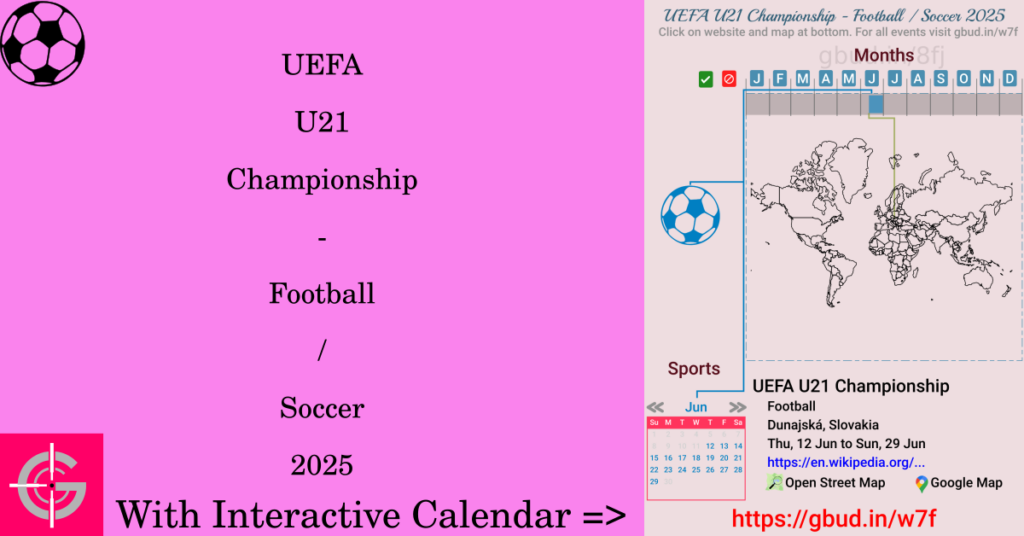 Sport event in 2025, UEFA U21 Championship - Football / Soccer 2025