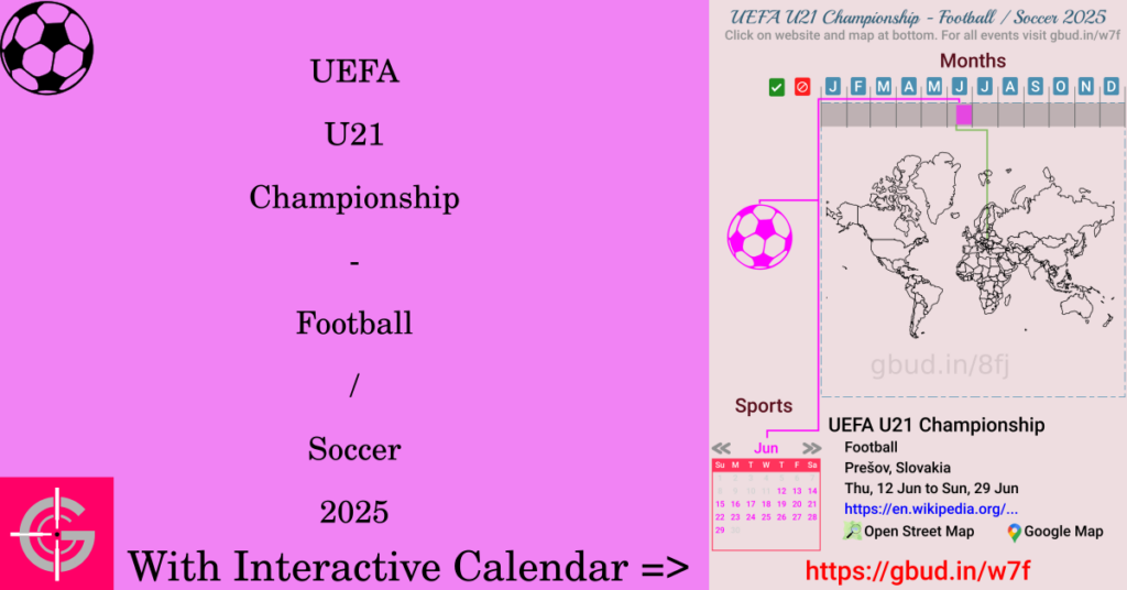 Sport event in 2025, UEFA U21 Championship - Football / Soccer 2025