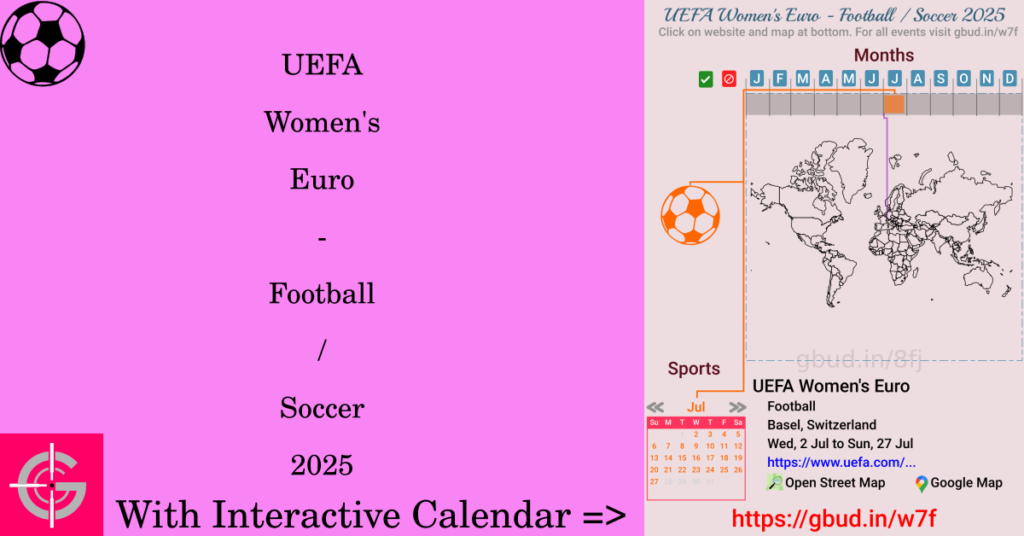 Sport event in 2025, UEFA Women's Euro - Football / Soccer 2025