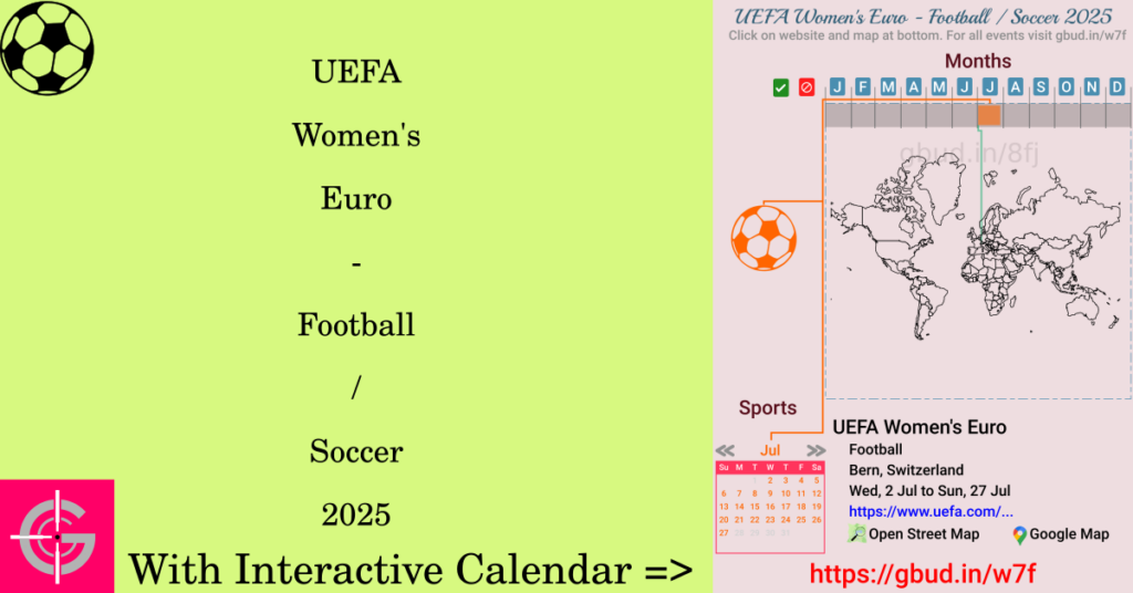 Sport event in 2025, UEFA Women's Euro - Football / Soccer 2025