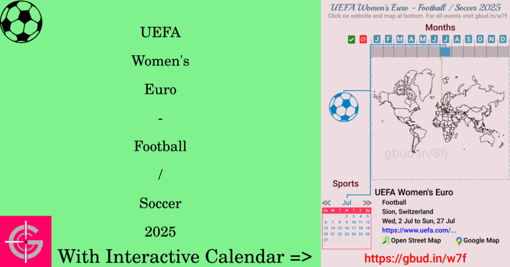 Sport event in 2025, UEFA Women's Euro - Football / Soccer 2025