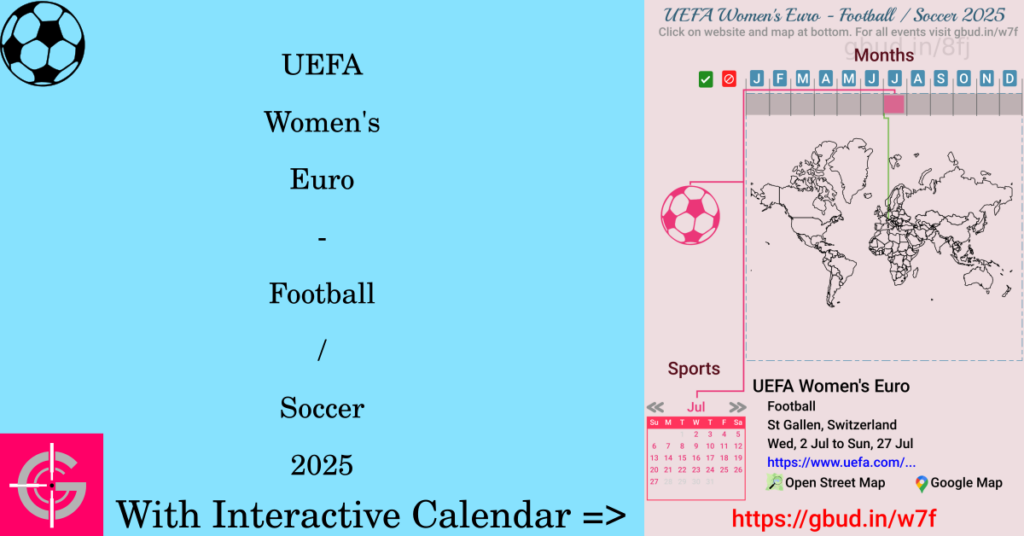 Sport event in 2025, UEFA Women's Euro - Football / Soccer 2025