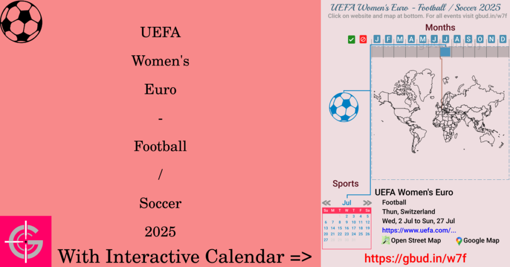 Sport event in 2025, UEFA Women's Euro - Football / Soccer 2025