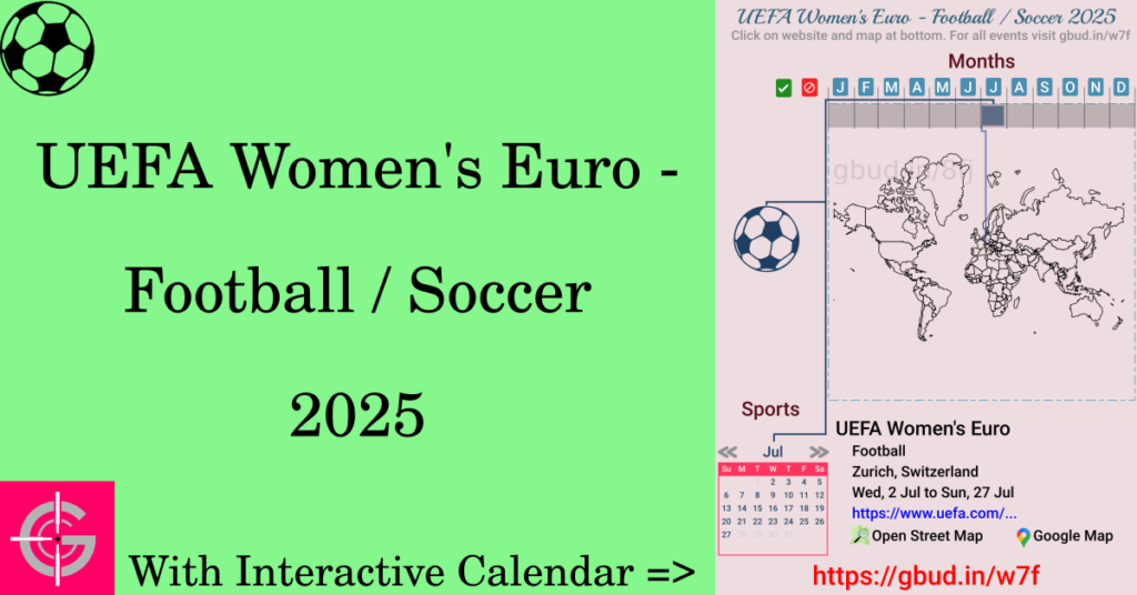 Sport event in 2025, UEFA Women's Euro - Football / Soccer 2025