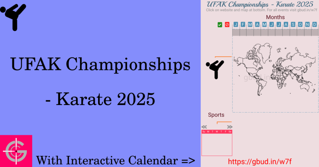 Sport event in 2025, UFAK Championships - Karate 2025