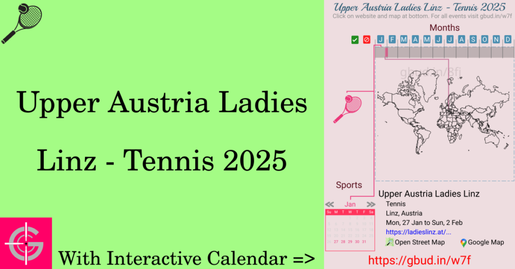 Sport event in 2025, Upper Austria Ladies Linz - Tennis 2025