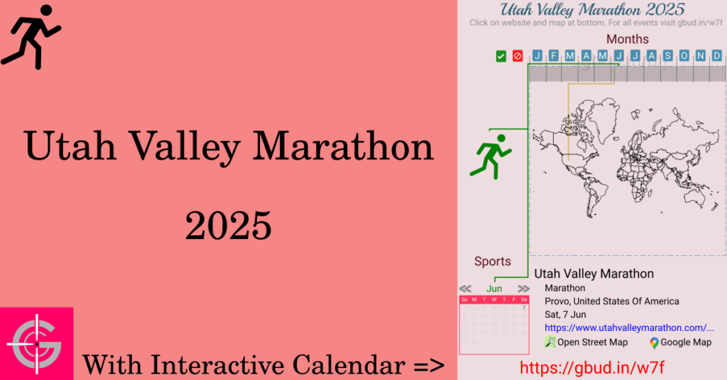 Sport event in 2025, Utah Valley Marathon 2025