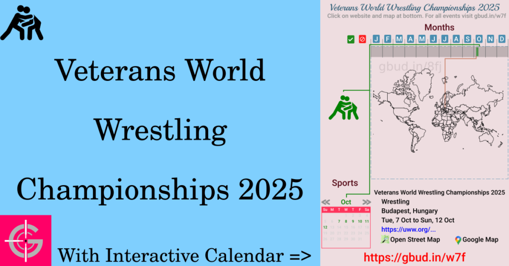 Sport event in 2025, Veterans World Wrestling Championships 2025